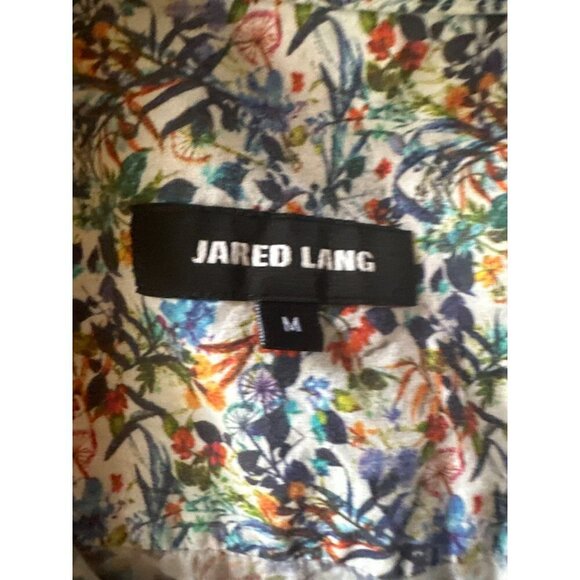 Jared Lang Multi Color Floral Short Sleeve Button Up Shirt Size Medium - Picture 2 of 6